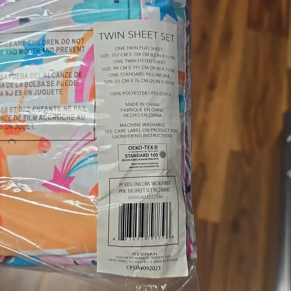HOST PICK. NIP Poppy & Fritz Girl's Twin Unicorn Microfiber Sheet Set